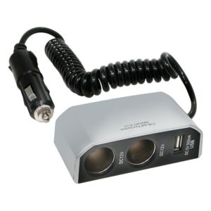 Carpoint 2-weg aanstekerdoos USB grijs