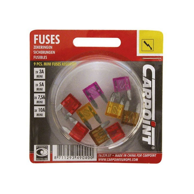 Carpoint Assortiment 9 mini steekzekeringen