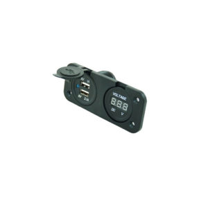 Crusader 2x USB lader met voltagemeter inbouw