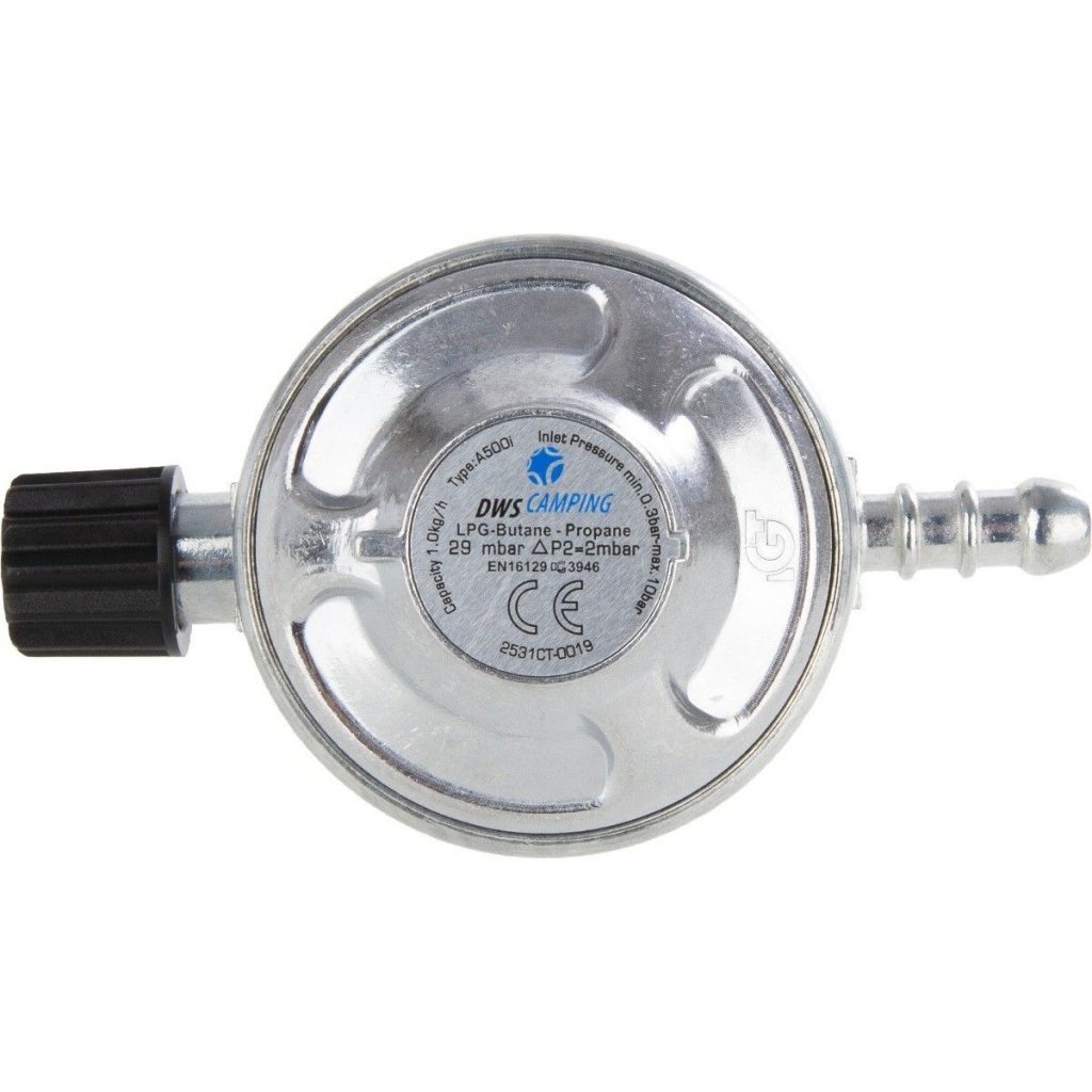 DWS Gasdrukregelaar Campingaz 29 mbar met slangpilaar