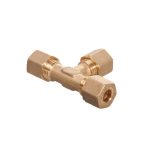 T-stuk knelkoppeling 8 mm messing