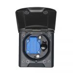 Fawo 12V en TV wanduitvoerdoos zwart