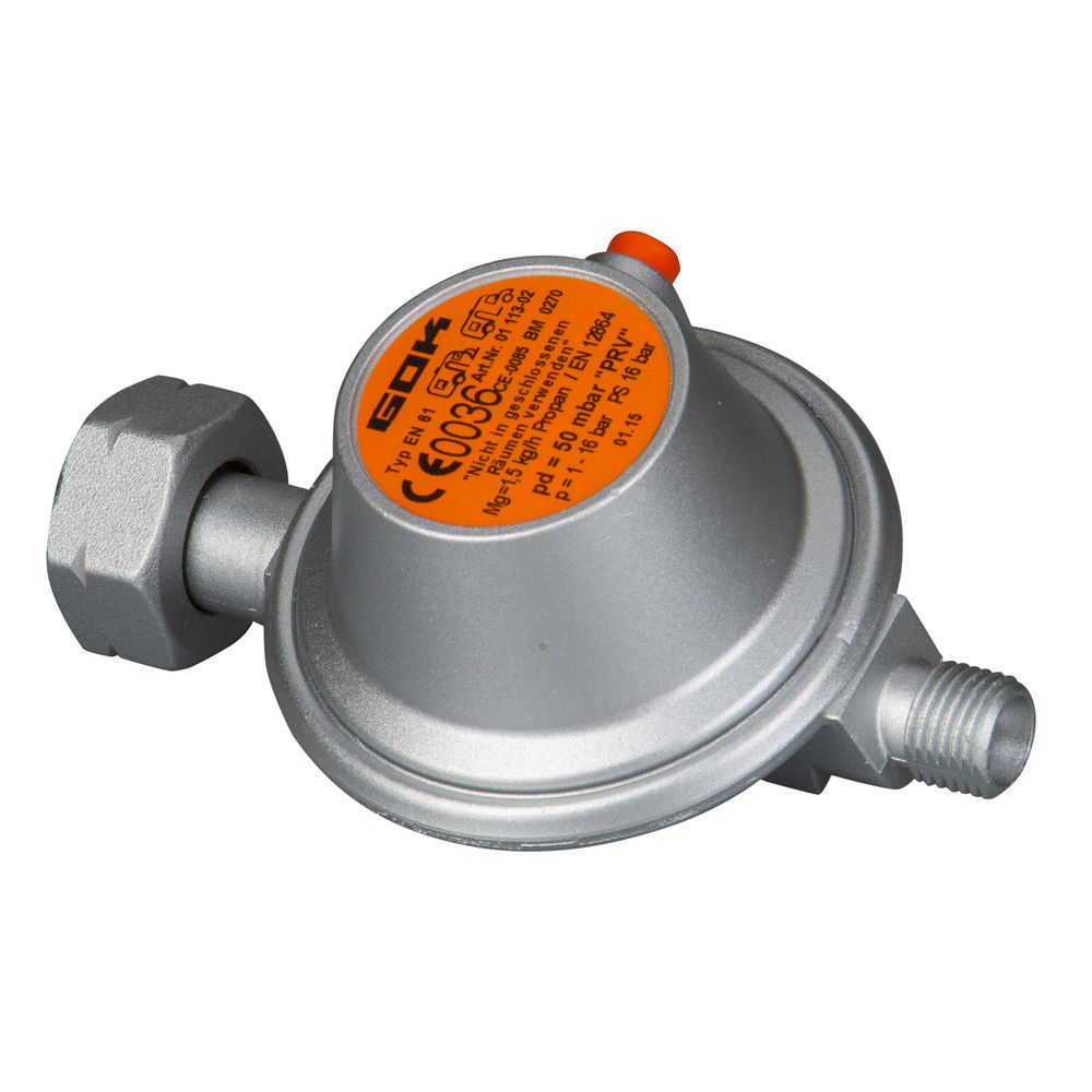 GOK Gasdrukregelaar universeel 50 mbar met afblaasbeveiliging