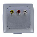 Haba C-line wandcontactdoos audio en video zilver