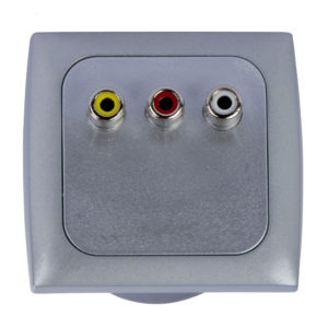 Haba C-line wandcontactdoos audio en video zilver