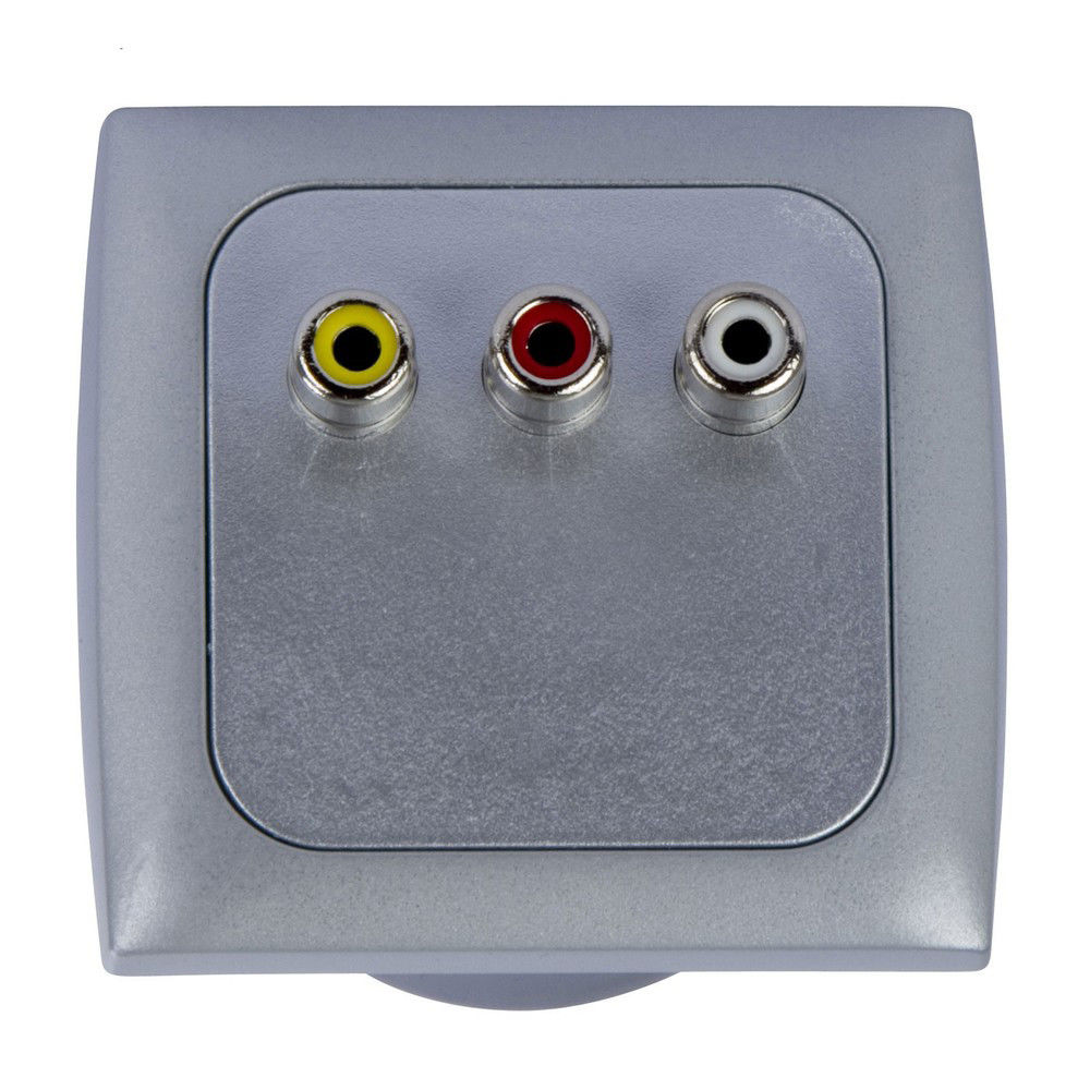 Haba C-line wandcontactdoos audio en video zilver