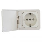 Haba C-line wandcontactdoos met klep wit