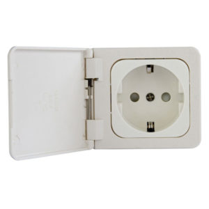 Haba C-line wandcontactdoos met klep wit