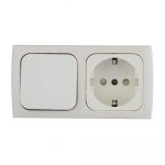 Haba C-line wandcontactdoos met schakelaar wit