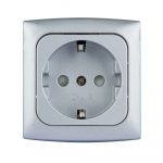 Haba C-line wandcontactdoos zilver