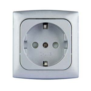 Haba C-line wandcontactdoos zilver