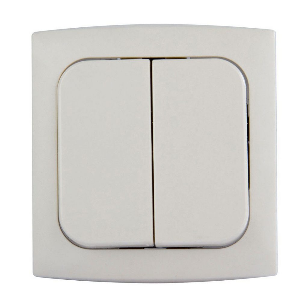 Haba C-line wipschakelaar dubbel wit