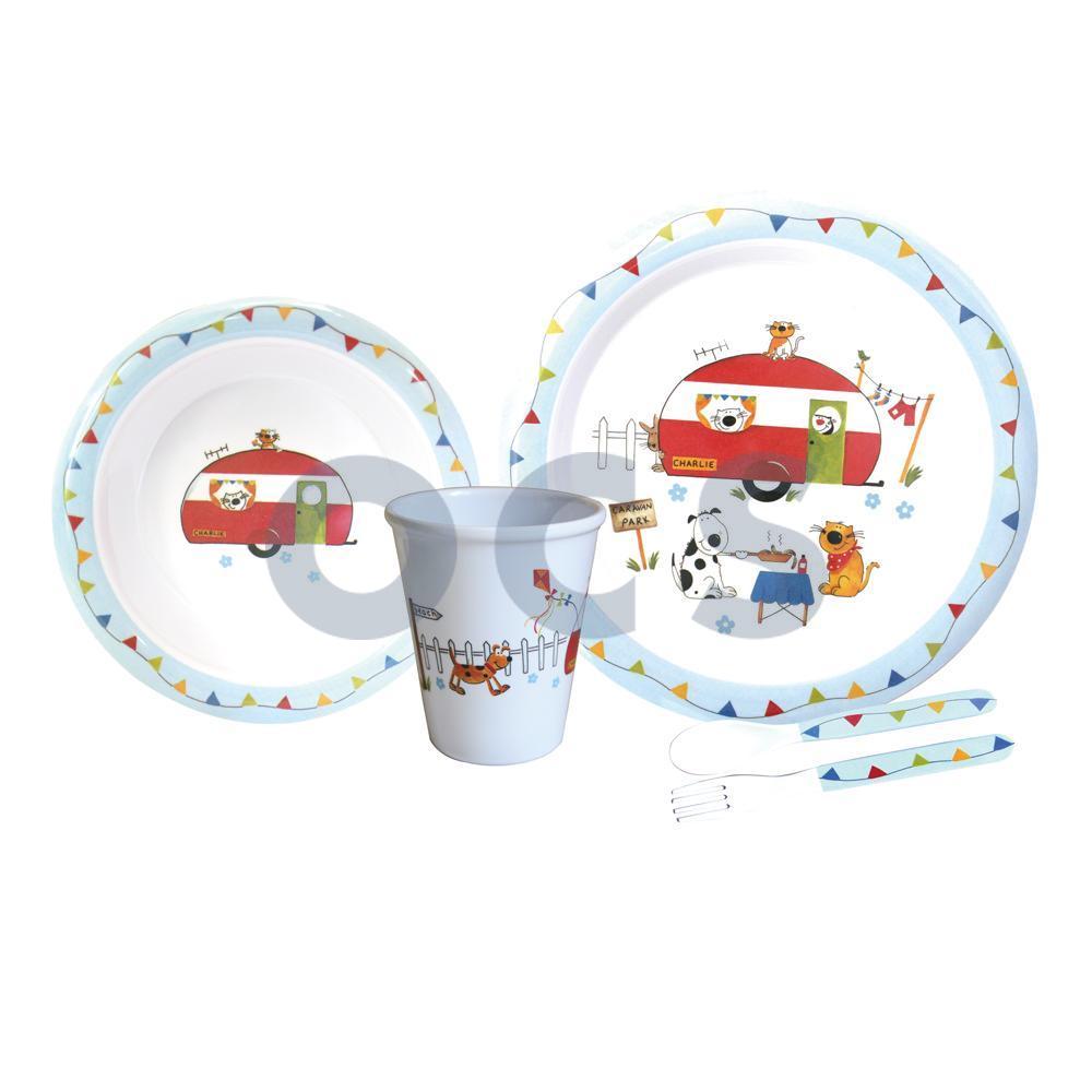 kinderservies charlies caravan