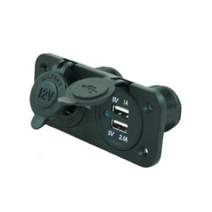 Crusader Contactdoos 12V met USB lader inbouw