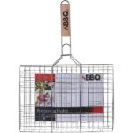 Bbq grill rek houten handvat 34x24cm de kampeerspecialist