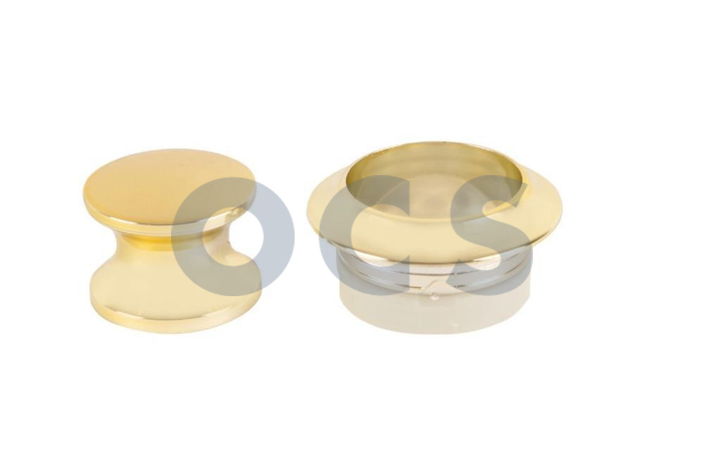 Knop+ring koper pushlock