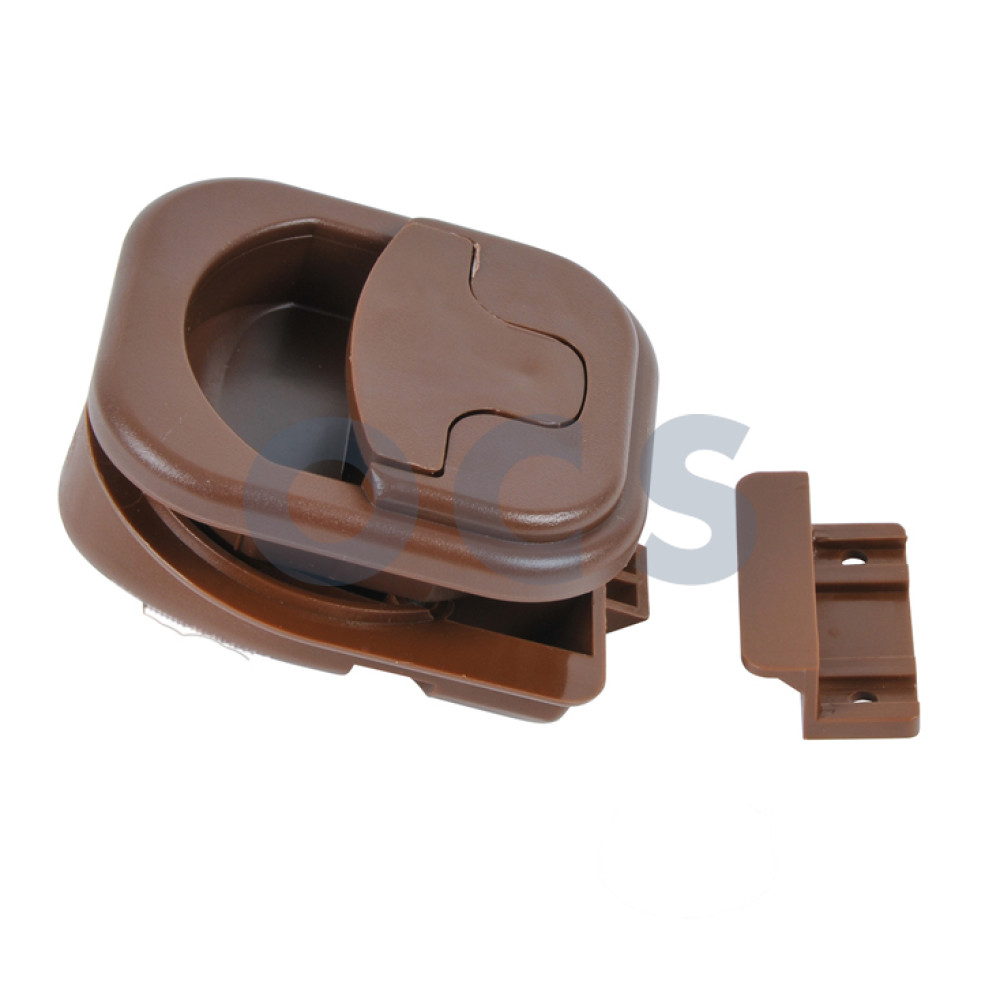 Kastdeurslot rond inbouw bruin