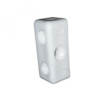Hoekverbinder pvc Wit 3-gaats rechthoek