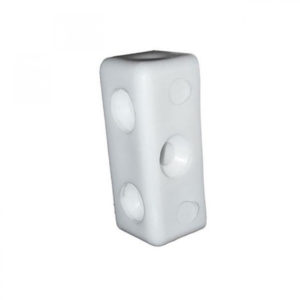 Hoekverbinder pvc Wit 3-gaats rechthoek