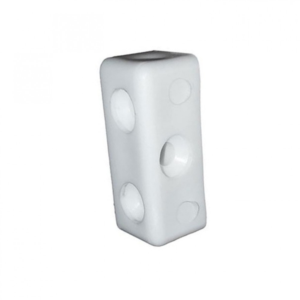 Hoekverbinder pvc Wit 3-gaats rechthoek