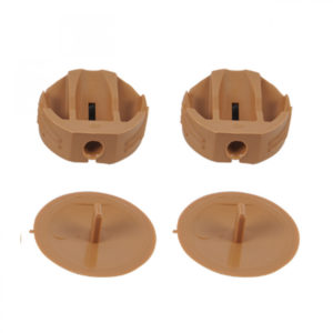 Hoekverbinders rond met afdekkap lichtbruin à 4 stuks