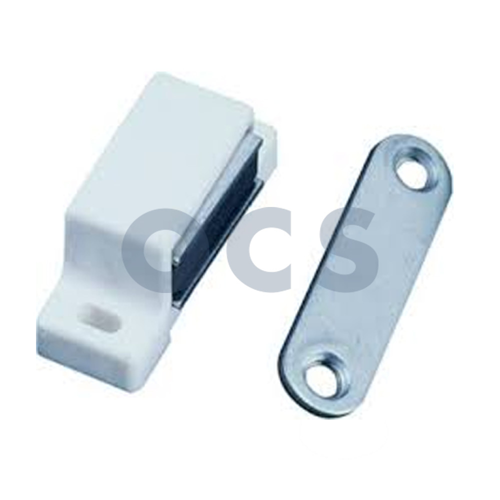 Magneetsnapper kunststof Wit 46x15 4kg à 2 stuks