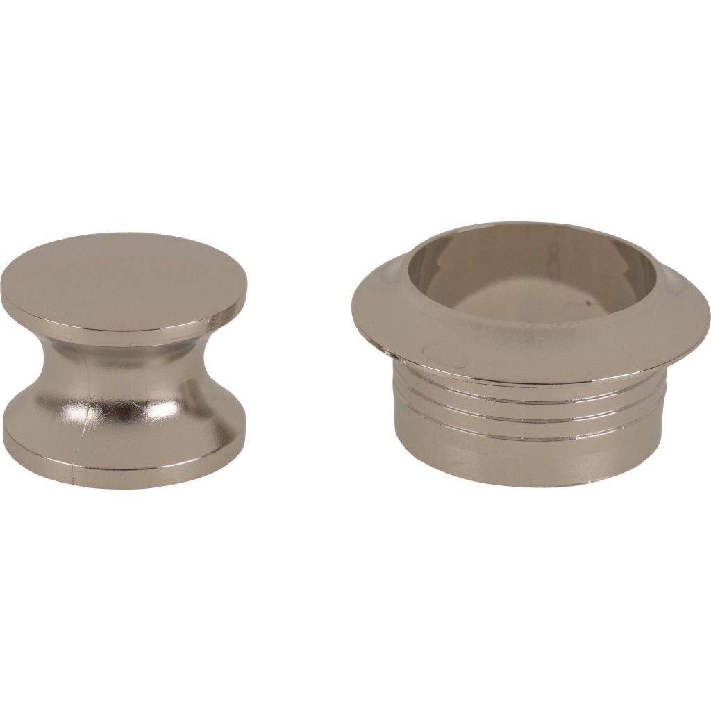 Pushlock Drukknop en buitenring gepolijst vernikkeld