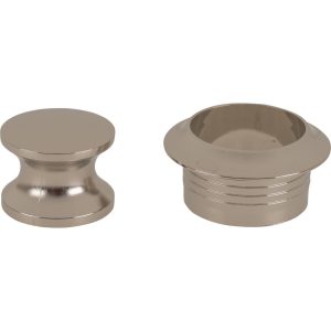 Pushlock Drukknop en buitenring gepolijst vernikkeld