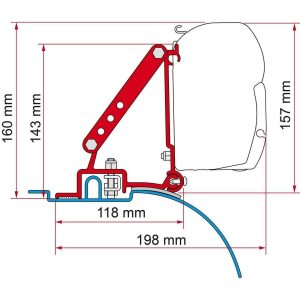 Fiamma F45 adapter Fiat Ducato Jumper Boxer High Roof na 1994 voor 06-2006