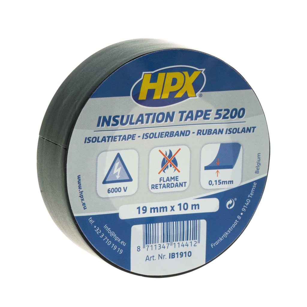 HPX 5200 isolatietape zwart 19 mm x 10 meter
