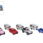 2-Play auto met caravan die cast pull back 16,5cm