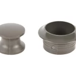 Knop+ring grijs pushlock à 2 st.