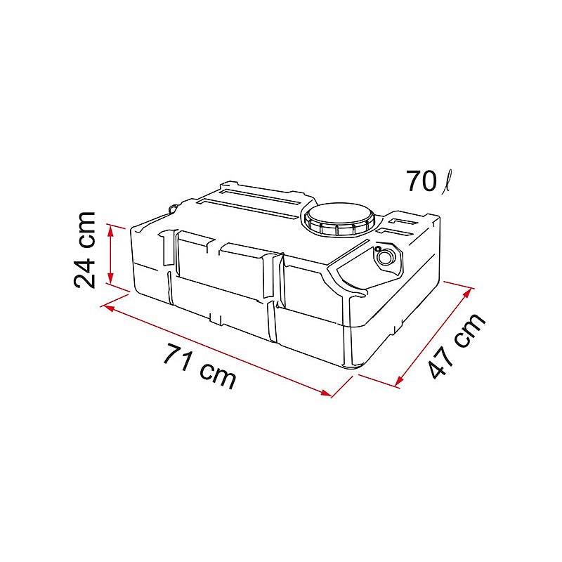 Fiamma schoonwatertank 70 liter