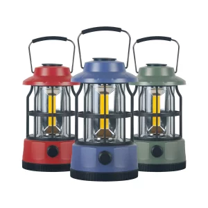 Vintage lantaarn met een traploze dimfunctie rood